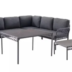 Crafttown Outdoor & Indoor L-Shaped 5-Seater Sofa Set with Center Table – Stylish Comfort for Every Space