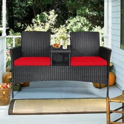 3-Piece Rattan Wicker Sofa Set with Cushions & Glass Table for Patio, Balcony, Garden, & Outdoor Spaces | Crafttown