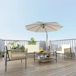 Crafttown 5-Piece Rope Sofa Set – Stylish, Weather-Resistant Outdoor Furniture