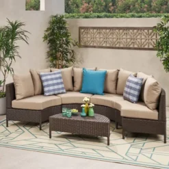 Crafttown 4-Piece Wicker Sofa Set – Comfortable, Elegant, and Customizable Outdoor Furniture with Waterproof Cushions