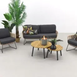 Crafttown 5-Piece Outdoor Bistro Furniture Set – Customizable Patio Dining Set with Cushions and Rattan Design for Gardens, Poolside, and Patios