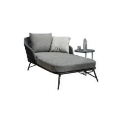 Crafttown Rope Patio Daybed – Stylish Outdoor Sofa with Powder Coated Iron Frame, Cushions, and Customizable Color Options