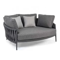 Crafttown Outdoor Rope Daybed – Modern and Durable Patio Sofa with Powder Coated Iron Frame and Cushions, Customizable for Outdoor Spaces