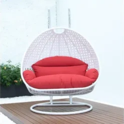 Double Seater Hanging Swing Chair ( White & Red )
