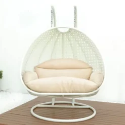 Double Seater Hanging Swing Chair ( White / Cream )