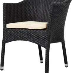 Crafttown Outdoor Patio Chair | Handwoven Rattan Wicker & Waterproof Cushions | Powder-Coated Iron Frame for Garden, Porch & Poolside