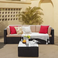 Crafttown Outdoor Sectional Sofa Set with Coffee Table – Stylish, Comfortable, and Customizable Patio Furniture