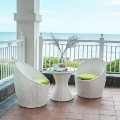 Apple Chair Set With Light Green Cushion Color