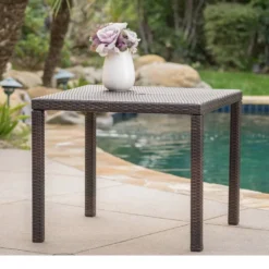 Crafttown Dark Brown HDPE Square Outdoor Coffee Table – Versatile, Durable, and Weather-Resistant for Outdoor & Indoor Spaces